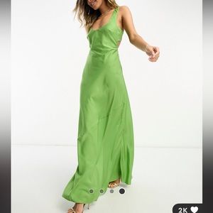 ASOS DESIGN satin scoop neck dress with backless design